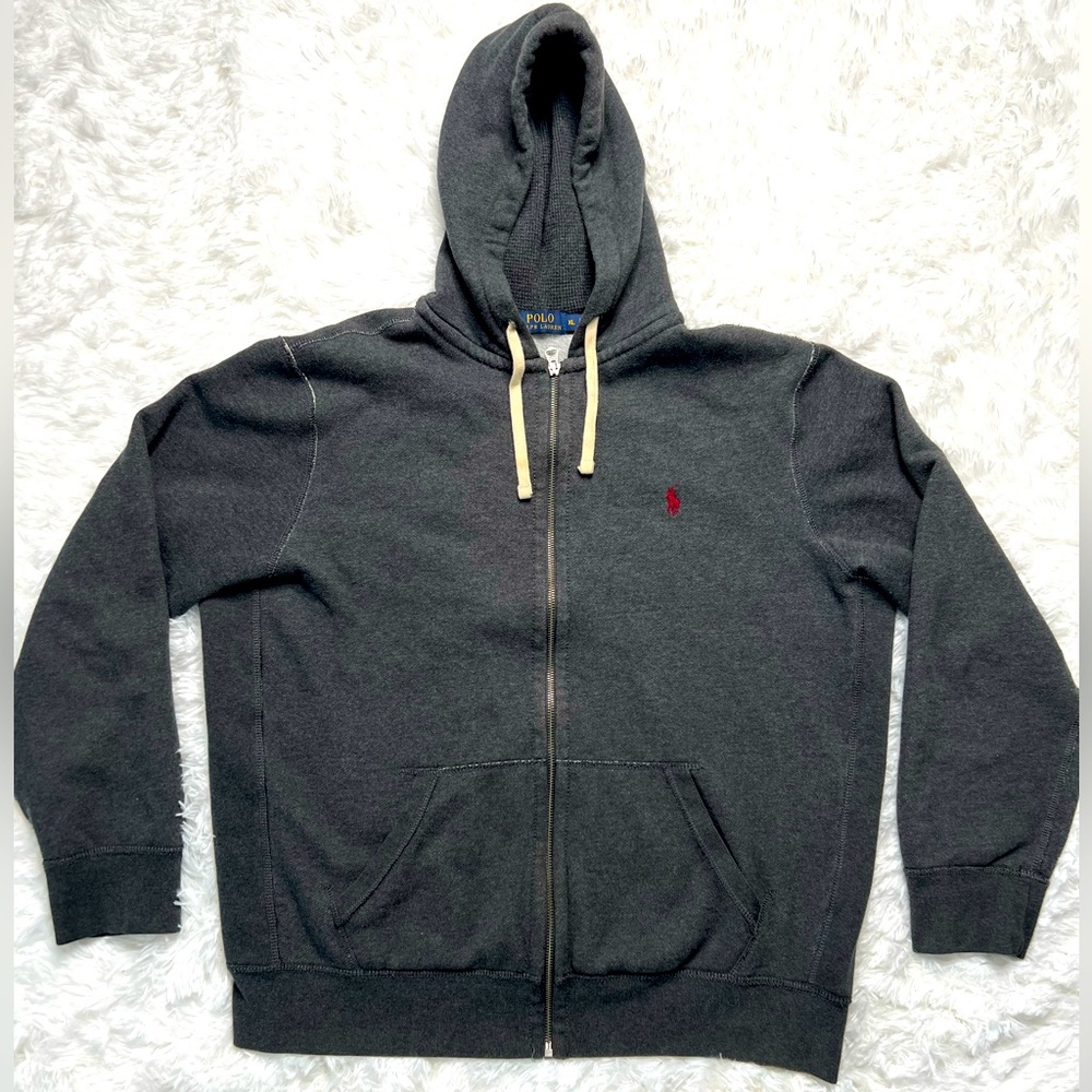 Polo by Ralph Lauren Grey Zip-Up with thermal hood Size XL